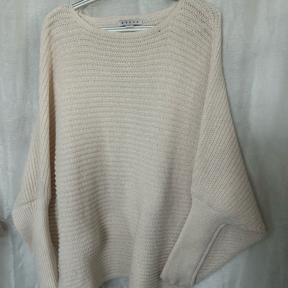 Oversized knit dolman sleeve sweater